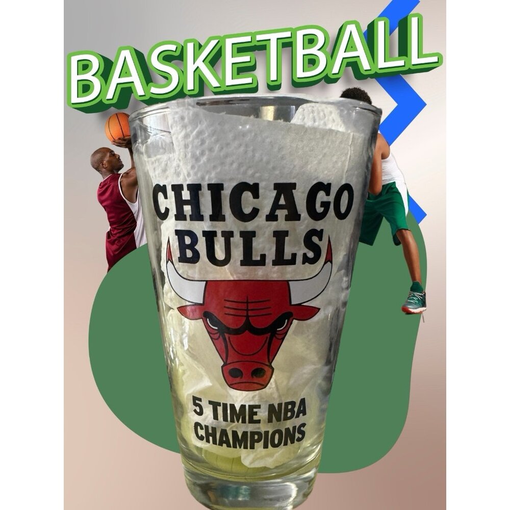 Chicago Bulls Miller Genuine Draft VTG Pint GLASS!